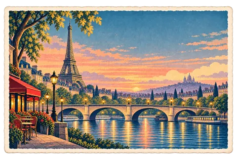 Paris postcard from the Travary app