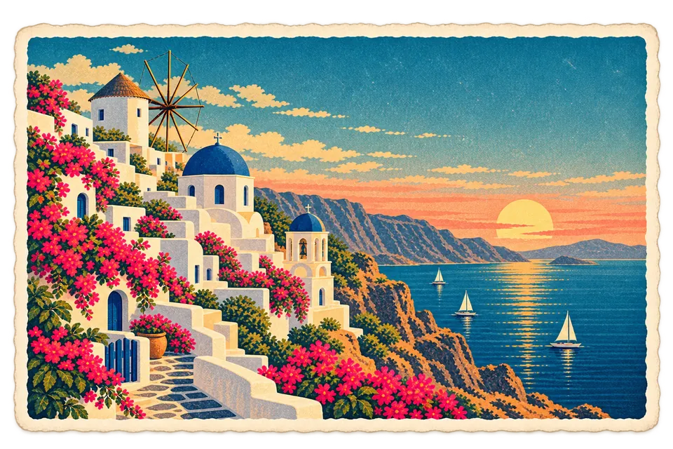 Things to do before going on holiday: Travary postcard art