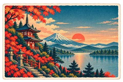 Japan postcard from the Travary app