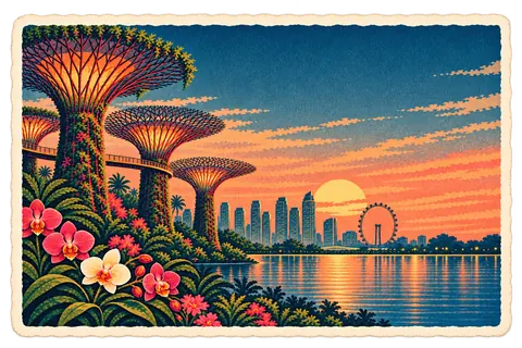 Singapore postcard from the Travary app