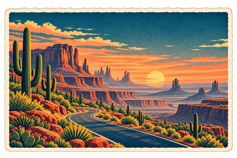 United States postcard from the Travary app