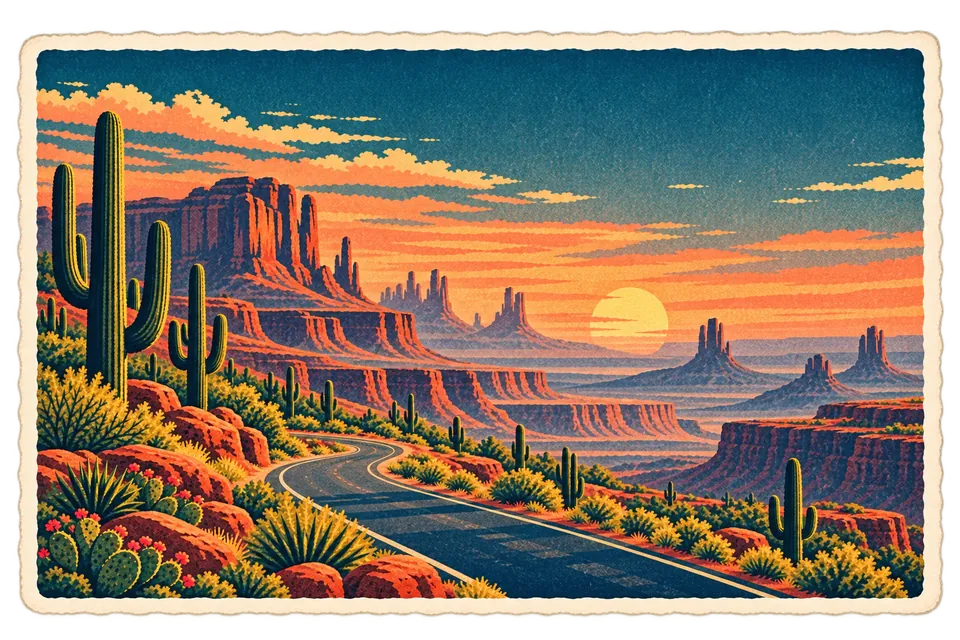 The best itinerary apps: Travary postcard art